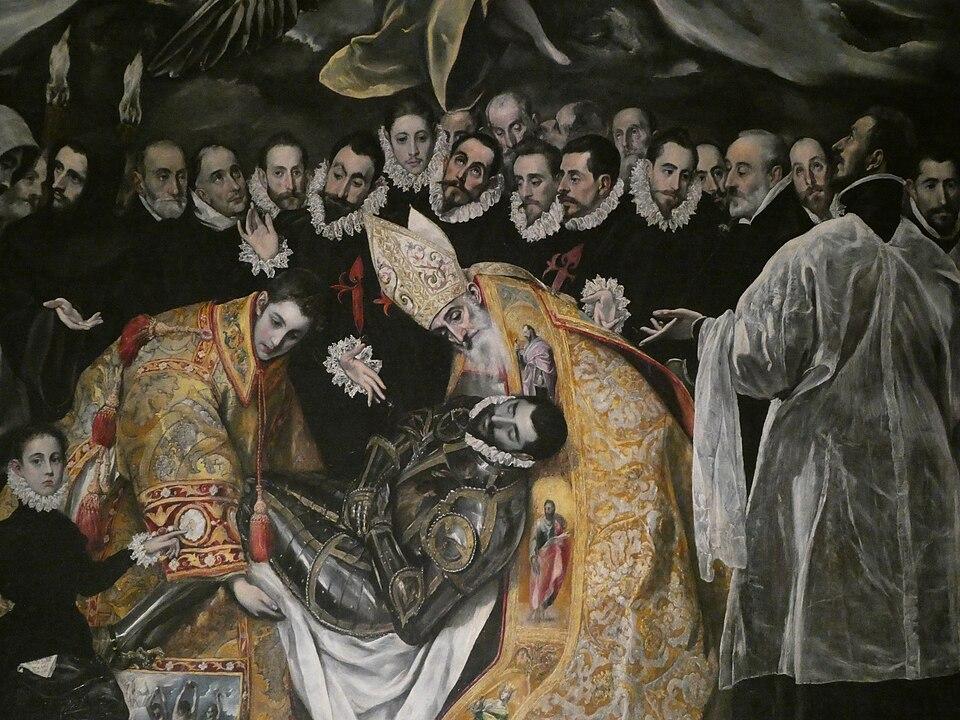 Ausschnitt des Bildes Das Begräbnis des Grafen von Orgaz von El Greco in Toledo